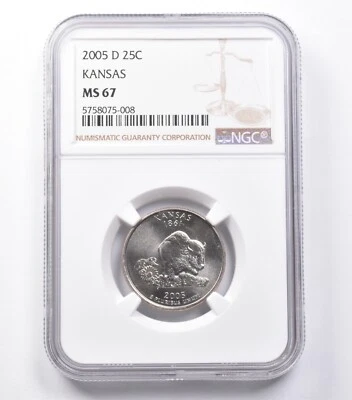 MS67 2005-D Washington State Quarter Kansas NGC *5388 - Image 1 of 3