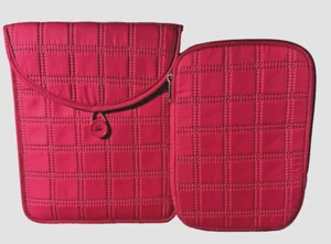 Studio C ~ E-Reader & Tablet Sleeve~Quilted~Pink~Zipper-Hook Button Closure - Picture 1 of 10