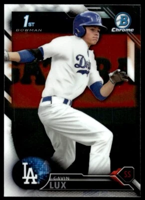 2016 Bowman Draft Picks & Prospects Chrome Gavin Lux Los Angeles Dodgers #BDC-67 - Image 1 of 2