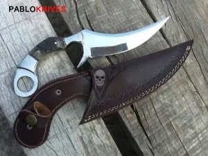 Herramienta J2 Rara 12" Espejo de Acero Pulido Karambito Cuchillo Cuerno de Oveja Manija/Vaina - Imagen 1 de 3