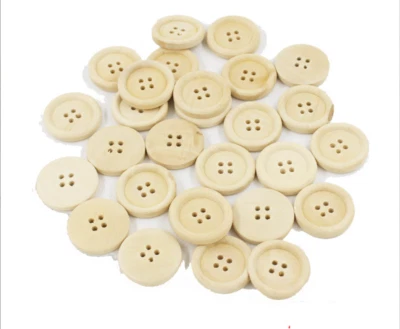 100pcs Natural Wooden Button Craft Sewing DIY - Image 1 of 2