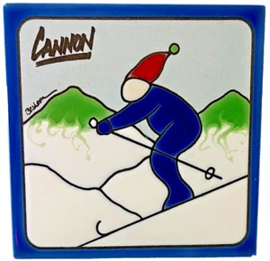 "Cañón de montaña con azulejos pintados a mano de Kenneth y Jacqueline Besheer 6" - Imagen 1 de 2