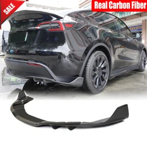 Spoiler labbro diffusore paraurti posteriore in vera fibra di carbonio adatto per Tesla Model Y 2019-24 - Foto 1 di 12