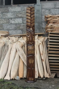 LARGE 60" Hawaiian BIG KAHUNA Tiki Mask with Stand- Tropical Decor. Great Gift!! - Picture 1 of 4