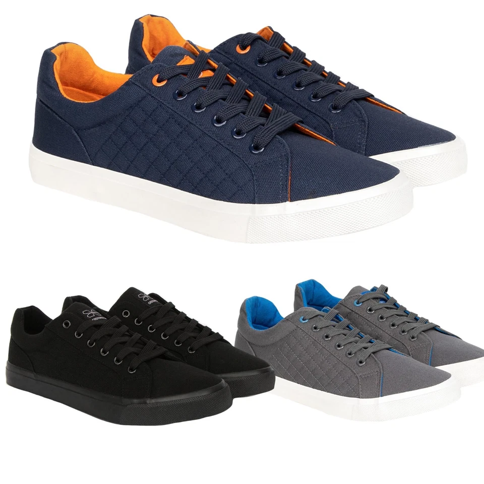 CROSSHATCH New Men Casual Flat Pumps Trainers Lace up Shoes Canvas Plimsolls - Image 1 of 1