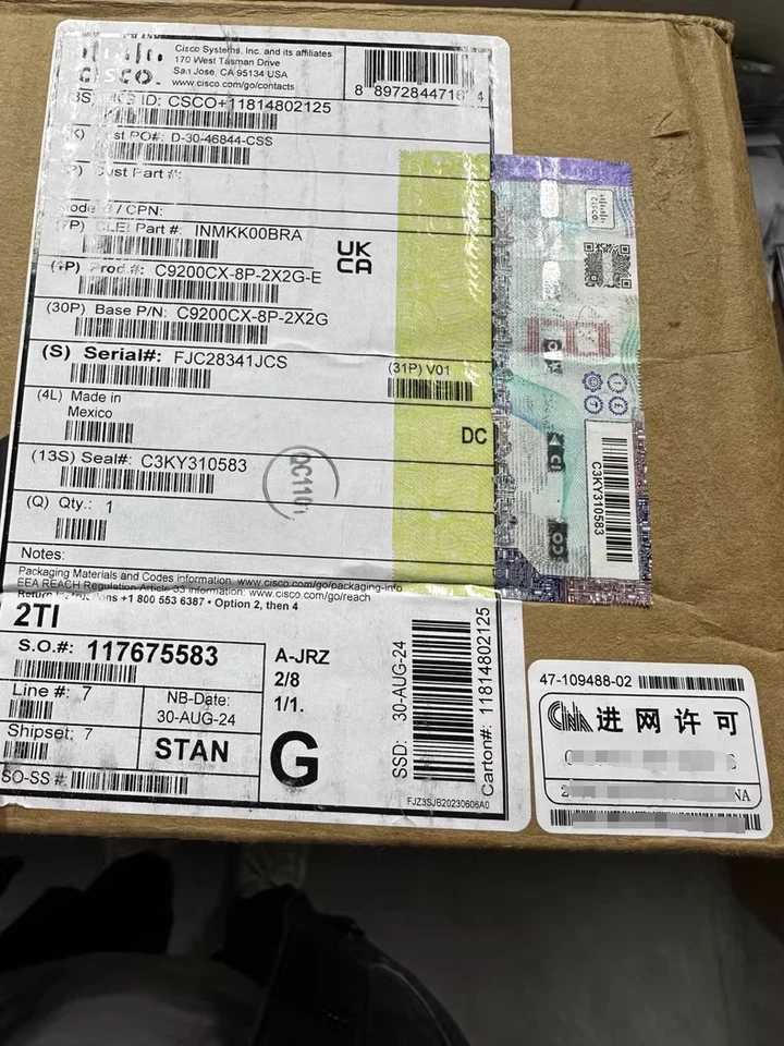 1PC C9200CX-8P-2X2G-E Cisco Catalyst 9200CX 8-port 1G, PoE+, Network Essentials - Image 1 of 1