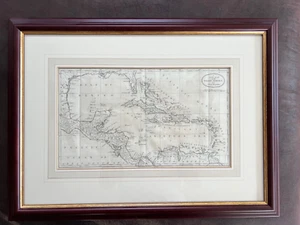 Beautifully framed - 1784 - A New Map of the West Indies by J. Bailey - 19" x 26 - Picture 1 of 4