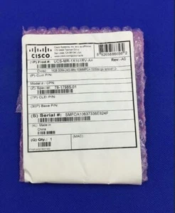 NEW UCS-MR-1X161RV-A CISCO 16GB (1X16GB) 1RX4 PC4-2400T DDR4 MEMORY - Picture 1 of 2