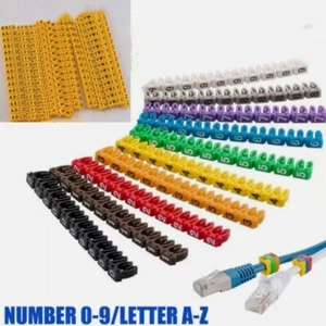 1.5mm-6mm Cable Markers Colourful C-Type Marker Number Tag Label Electrician - Picture 1 of 9