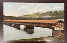 Old Wagon Wooden Covered Bridge and Toll House Towanda PA Vintage 1911 Postcard