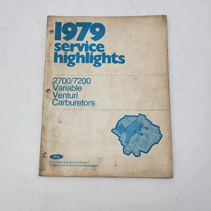 1979 Ford Service Highlights 2700 7200 Variable Venturi Carburetors Vintage - Picture 1 of 4
