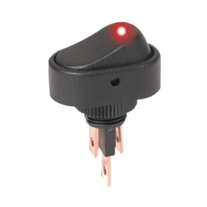 Oval Rocker Switch Red LED Illumination 12v 3 Pin Universal Power On Off - Picture 1 of 4