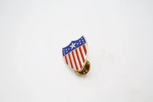 Vintage USA Schild patriotische Anstecknadel Emaille rot weiß blau - Made in USA V21 - Bild 1 von 2
