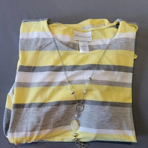 Alfred Dunner Damen Bluse 3/4 Arm gelb/grau gestreift Gr. M neu mit Etikett - Bild 1 von 13