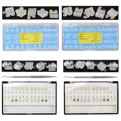 Dental Ceramic Brackets Self Ligating Braces Orthodontic Roth MBT 022 345 Hooks - Image 1 of 4