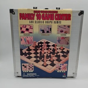 Family 10 Game Center Solid Wood Boards Classic Board Games Cardinal Carry Case - Picture 1 of 13