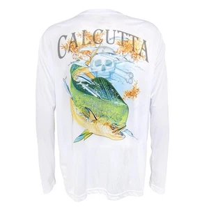 Calcutta CPTCAL32-L Performance T-Shirt Large White w/Fade Dolphin - Picture 1 of 1