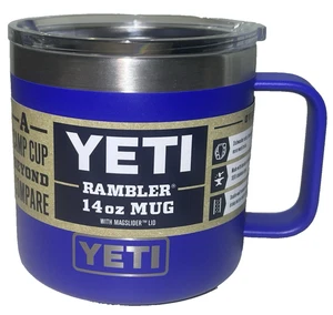 YETI Acciaio Inox Rambler 14 oz Tazza Vac Isolato MagSlider Coperchio Offshore Blu - Foto 1 di 9