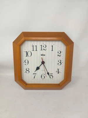  Orologio Watch Clock Wall Parete vintage Bino by Lorenz Octagonal Wood - Immagine 1 di 4