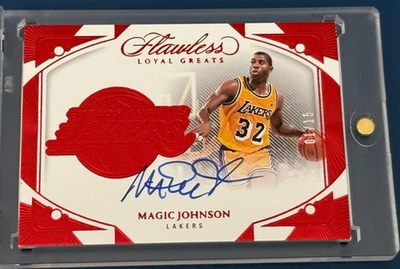 Magic Johnson 2023 Flawless Ruby On Card Auto /15 Los Angeles Lakers HOF FLG-MJO - Image 1 of 2