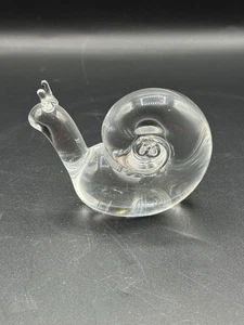 Estatuilla pisapapeles caracol cristal Steuben vintage vidrio artístico firmado - Imagen 1 de 5