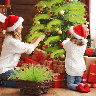 16Pcs Christmas Tree Topper Lime Green Curly Stems Grinch Curly Xmas Tree Decor - Image 1 of 4