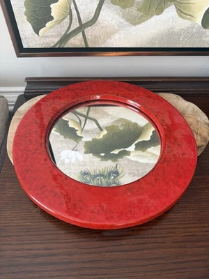 ESPEJO REDONDO LACADO ROJO RETRO MODERNO MEDIADOS DE SIGLO 12” Foto 1 de 4