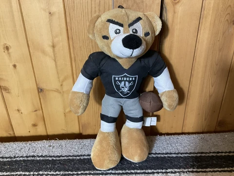 Good Stuff Oakland Raiders Football Bear Brown Black 12 Inch Plush Cover