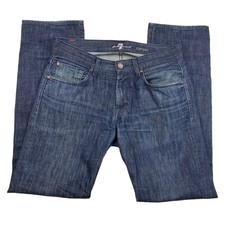 7 For All Mankind Jeans Mens 31 32x32 Carsen Straight Leg Stretch Denim Indigo