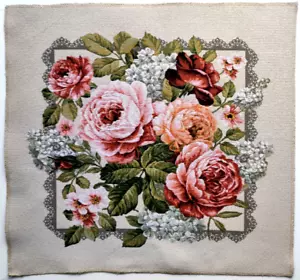 Gobelin Tapisserie Tapestry Paneel Blumen Rosen Inspiration Basteln Stoff 48x48 - Bild 1 von 8