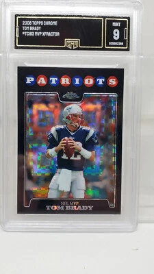 TOM BRADY MVP XFRACTOR 2008 TOPPS CHROME #TC163 GMA MINT 9 - Image 1 of 2