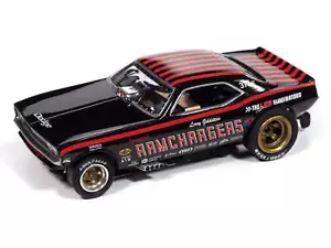 Auto World 4Gear SC413-4A 1970 Dodge Challenger Ramcharger (Black) HO Scale Slot - Picture 1 of 4