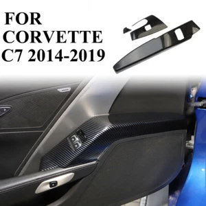 Carbon Fiber Style Window Lift Trim Switch Panel cover trim for Corvette C7 - Foto 1 di 6