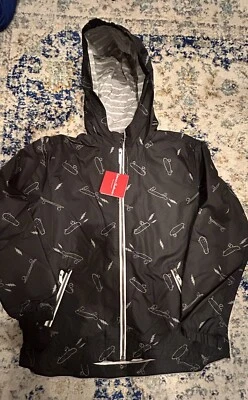 CHAQUETA CON CAPUCHA ANORAK WIND AT YOUR BACK NEGRA NUEVA CON ETIQUETAS HANNA DIFFERENTSON 150 venta al por menor $72 Foto 1 de 4