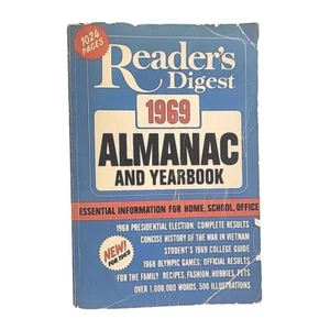 Reader's Digest 1969 Almanac and Yearbook Paperback Book - Picture 1 of 24