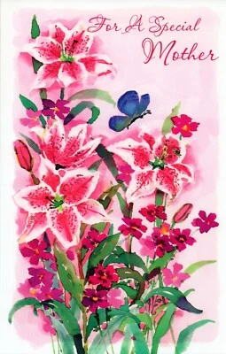 Tarjeta de CUMPLEAÑOS Especial PARA MADRE, Flor Mariposa Amor por Gallant Greetings +✉ Foto 1 de 4