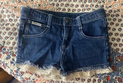 Girls SZ 6X Calvin Klein Lace Trim Denim Shorts~ - Image 1 of 4