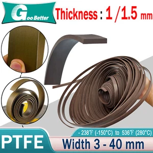 Tiras de goma 4mm-40mm ancho 1mm/1.5mm grueso 1-10m largo goma maciza goma dura PTFE - Imagen 1 de 43