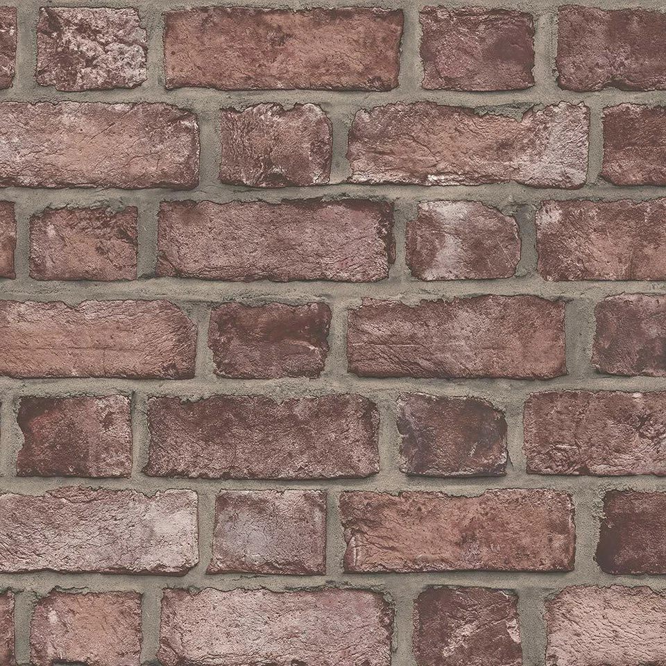 Norwall FH37518 Farmhouse Brick Prepasted Wallpaper Cajun Red, Rust - Image 1 of 1