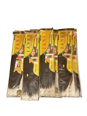 Lot Of 6 100% Human Hair Janet Collection New Yaky Bulk 16” Color 2 - Image 1 of 4
