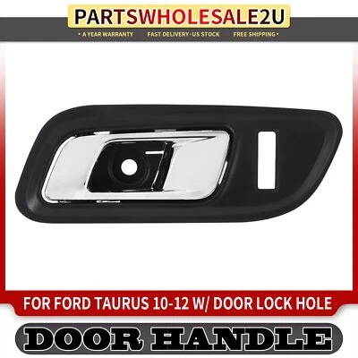 Manija de puerta interior delantera izquierda cromada negra para Ford Taurus 2010 2011 2012 Foto 1 de 4