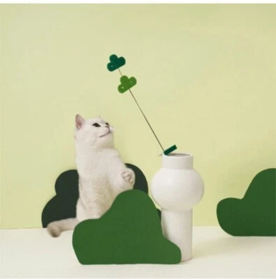 Pet Cat Handmade Pine Cat Wand Interactive Toy with Bell Green - Image 1 of 4