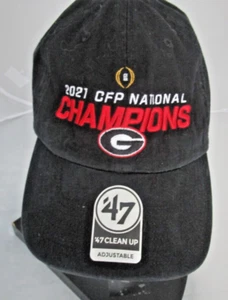 47' Georgia Bulldogs 2021 CFP Campeones Nacionales Gorra Gorra Correa NUEVO - Imagen 1 de 5