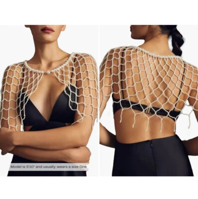 SAACHI Imitation Pearl Beaded Cape - Image 1 of 3