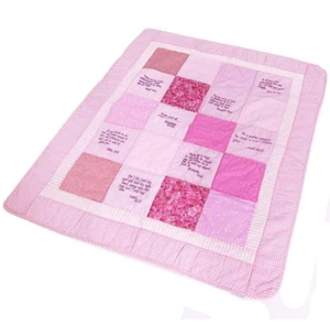 Comfort in the Word: Baby Girl Pink Scripture blanket Quilt 40" x 45" - Picture 1 of 11