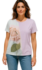 Leinen Damen Gr. M Top Stretch Zara Made in Portugal Lavendel - Bild 1 von 11