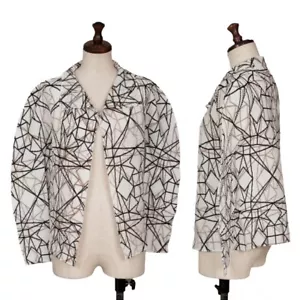 ISSEY MIYAKE me Line bedruckte Stretch-Falten-Strickjacke Größe F (K-133549) - Bild 1 von 12