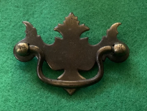 Brass Chippendale Colonial Vintage Antique Hardware Drawer Pull 2 1/2”centers Cover
