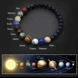 Chakra Space  Planets Bracelet Natural Healing Solar System Bracelet Galaxy