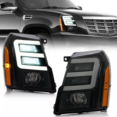 LED DRL Projector Headlights For Cadillac Escalade ESV EXT HID/Xenon 2007-2014 - Image 1 of 4